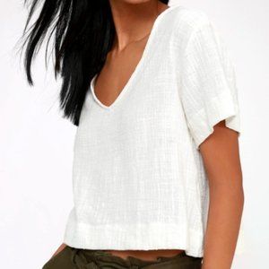 White Linen Top (Lulu's)